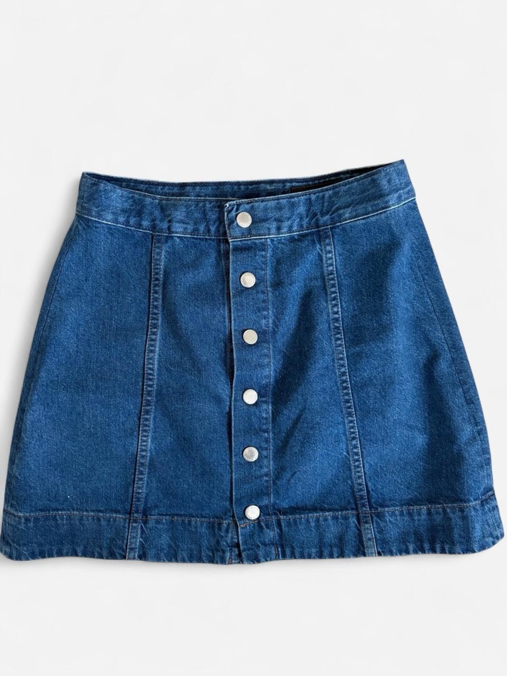 Ag Adriano Goldschmied Indigo Button-Front Denim Mini Skirt